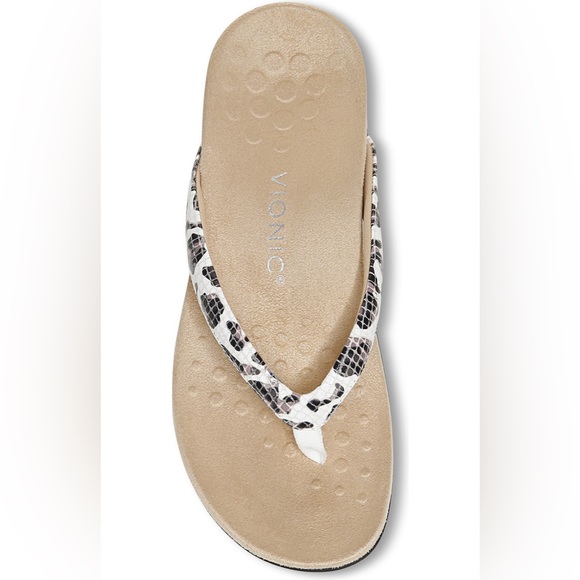 VIONIC Pre-Owned Women’s DillonToe post white leopard Flip Flop US Size 8.5-9 - Picture 7 of 9